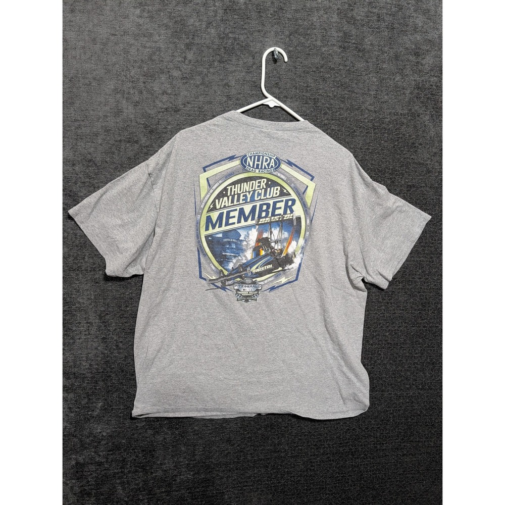 NHRA Thunder Valley Club Bristol Dragway 2018 Racing T-Shirt Gray Mens 2XL 1091